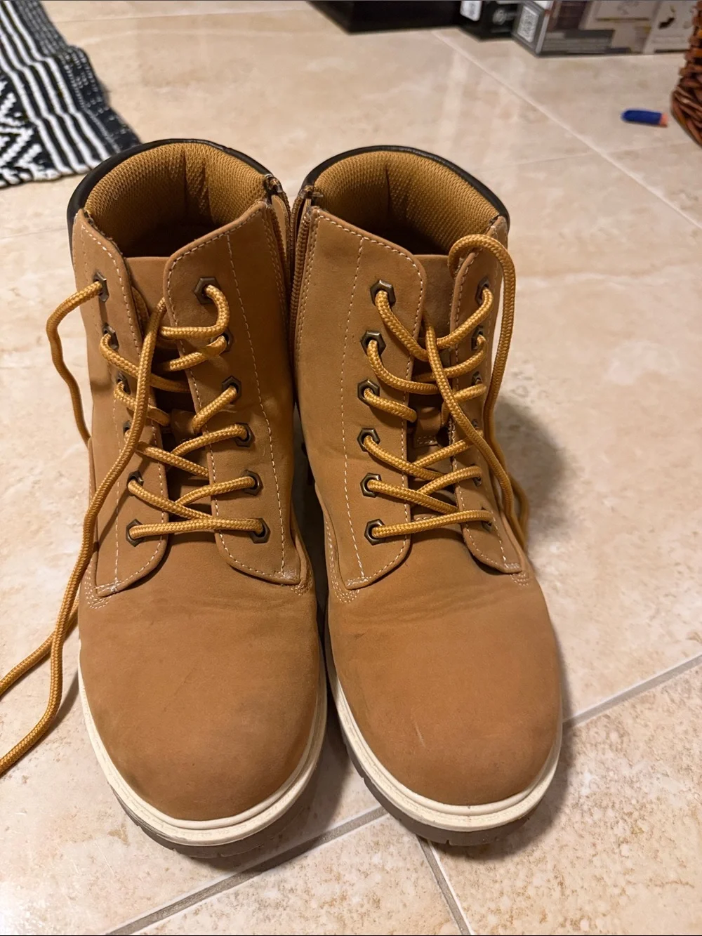 Boy’s Tan Lace-Up Boots